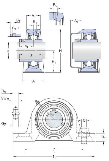 Uc212 подшипник размеры